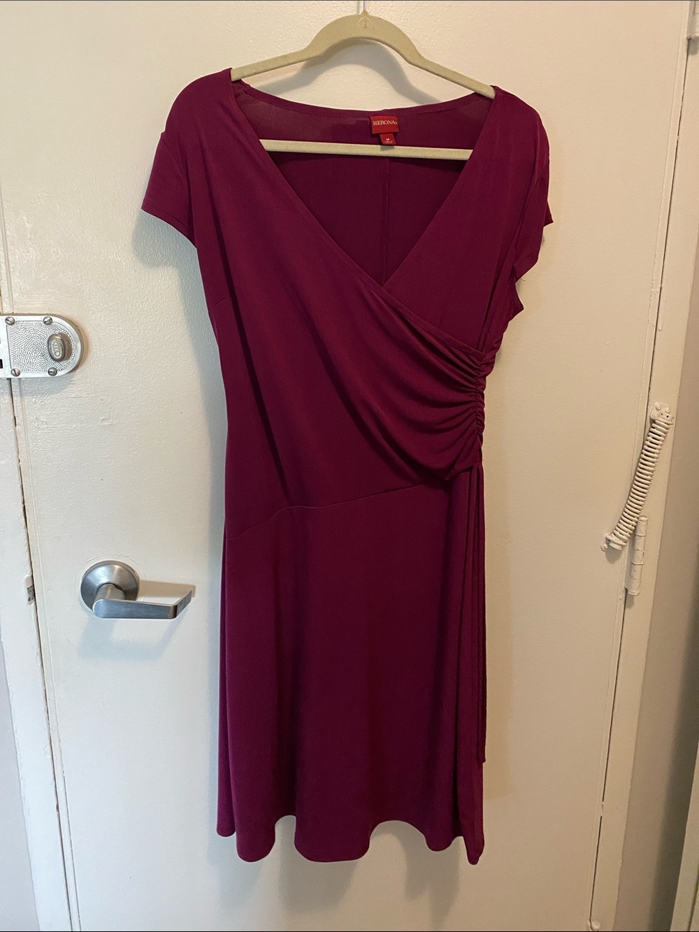 Merona Deep Berry Wrap-Style Midi Dress